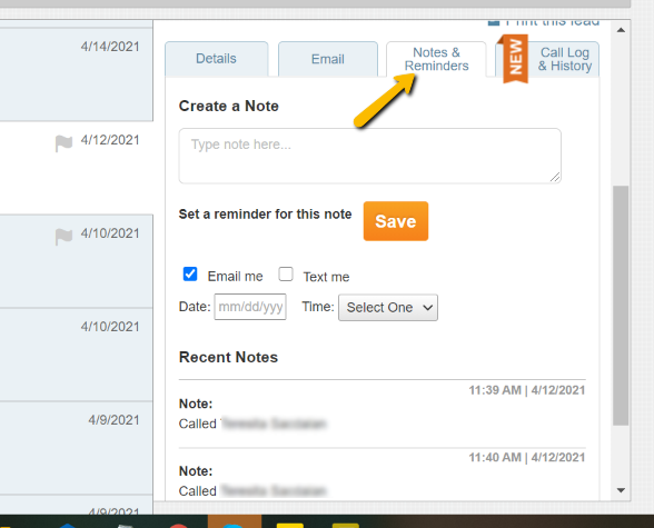 Add your own notes to the lead opportunity 