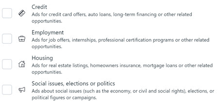 A Quick Look at Facebook’s Special Ad Categories